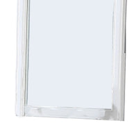 37 Inches Wooden Mirror with Curved Edges, White - BM232117