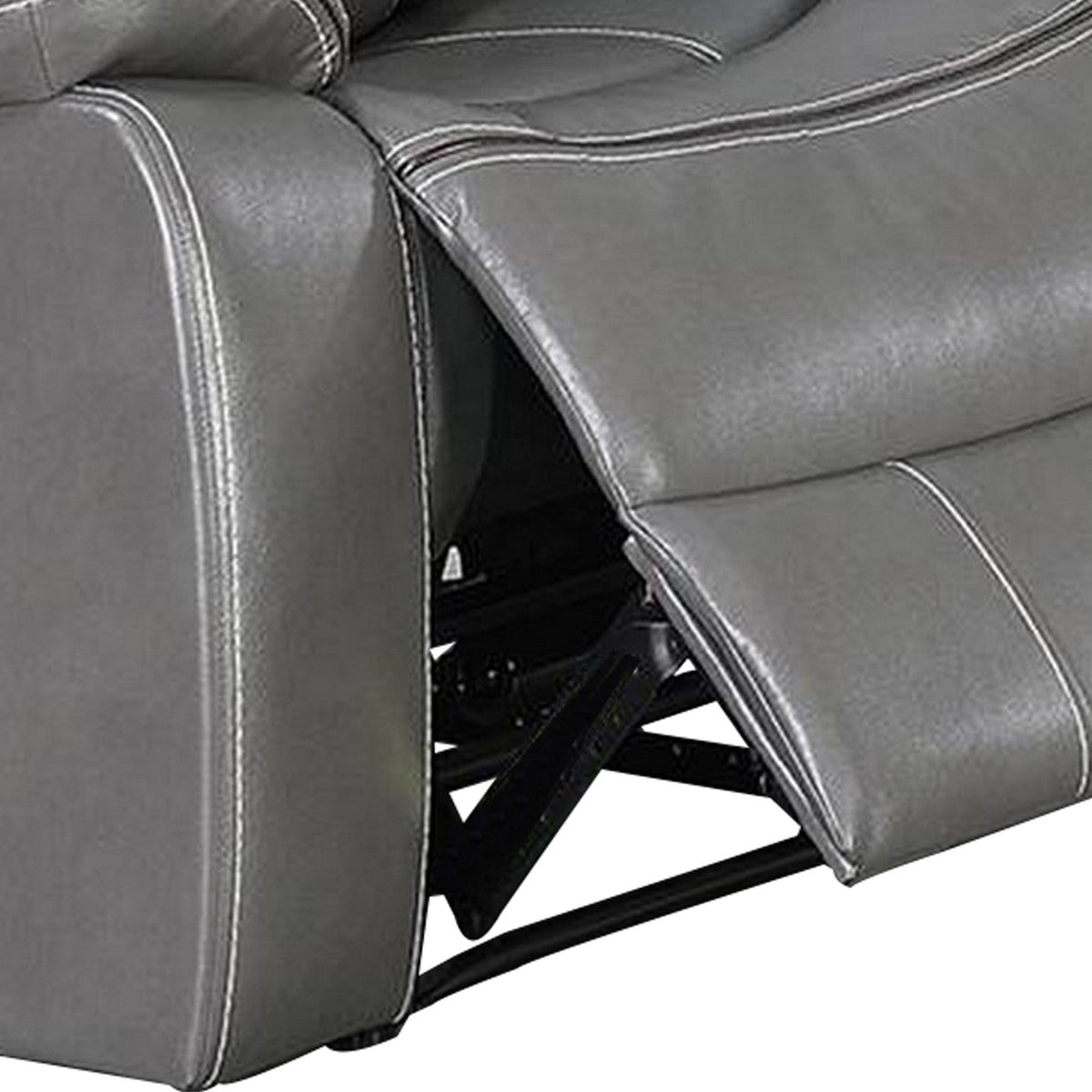 Leatherette Power Glider Recliner with USB Dock, Gray - BM232149