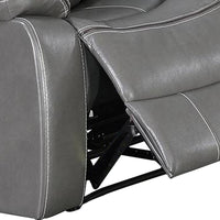 Leatherette Power Glider Recliner with USB Dock, Gray - BM232149