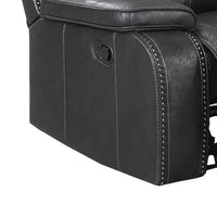 Leatherette Manual Recliner with Stitched Details, Black - BM232359