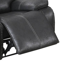 Leatherette Manual Recliner with Stitched Details, Black - BM232359