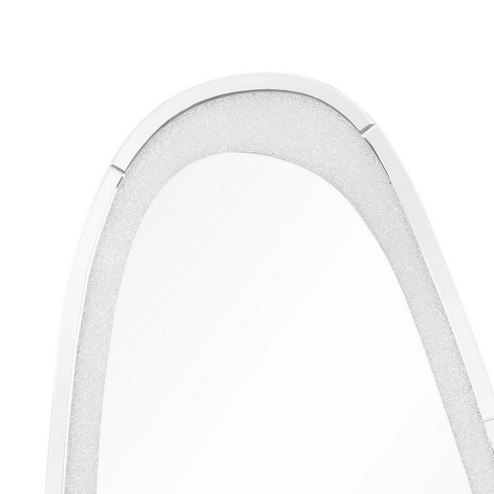 Irregular Beveled Wall Mirror with Touch Led, Silver - BM232516