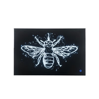 Rectangular Butterfly Wall Art with LED, Black and Silver - BM232519