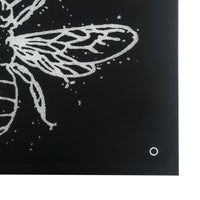 Rectangular Butterfly Wall Art with LED, Black and Silver - BM232519