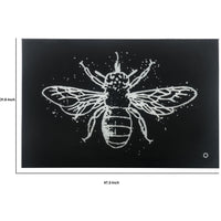 Rectangular Butterfly Wall Art with LED, Black and Silver - BM232519
