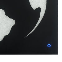 Rectangular World Wall Art with LED, Black and Silver - BM232520