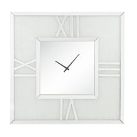 Analog Wall Clock with LED Light and Faux Gem Inlay, Silver - BM232525