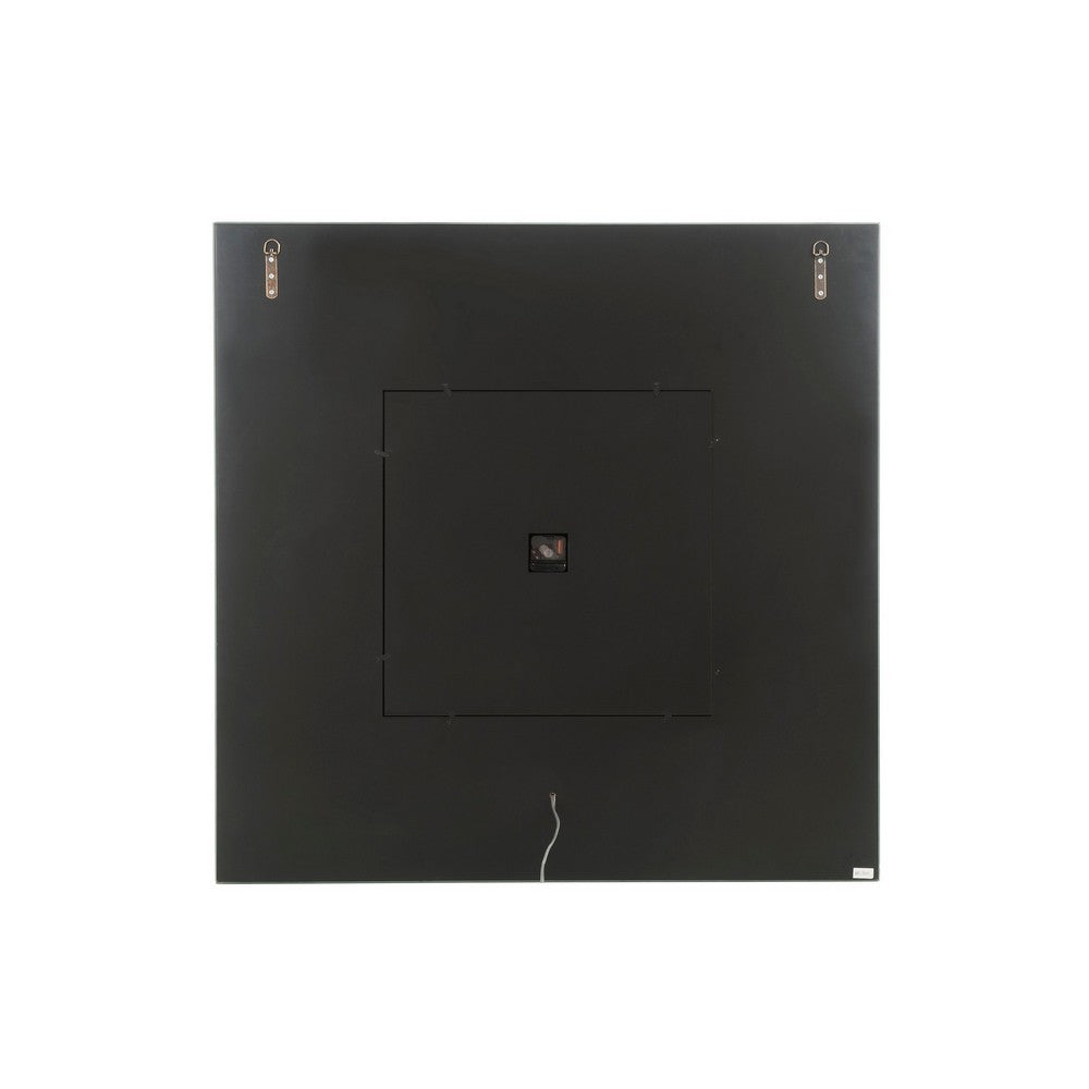 Analog Wall Clock with LED Light and Faux Gem Inlay, Silver - BM232525