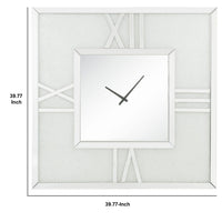 Analog Wall Clock with LED Light and Faux Gem Inlay, Silver - BM232525