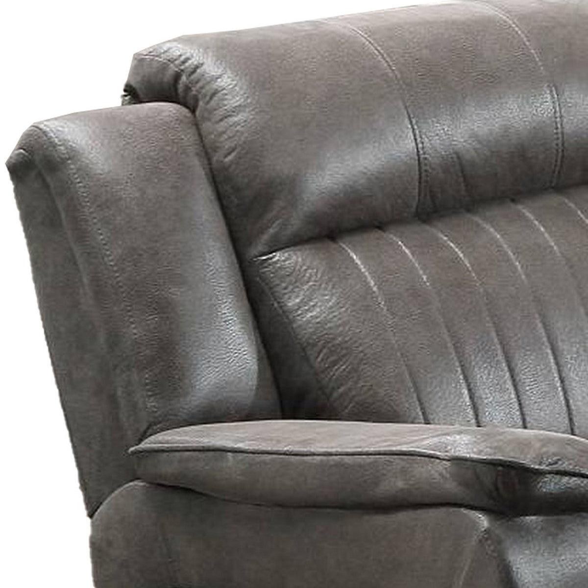 Fabric Manual Recliner Chair with Pillow Top Arms, Gray - BM232607