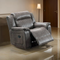 Fabric Manual Recliner Chair with Pillow Top Arms, Gray - BM232607