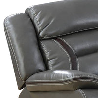 37 Inches Leatherette Glider Recliner with Pillow Arms, Gray - BM232628