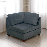 37 Inches Fabric Upholstered Wooden Corner Wedge, Gray - BM232629