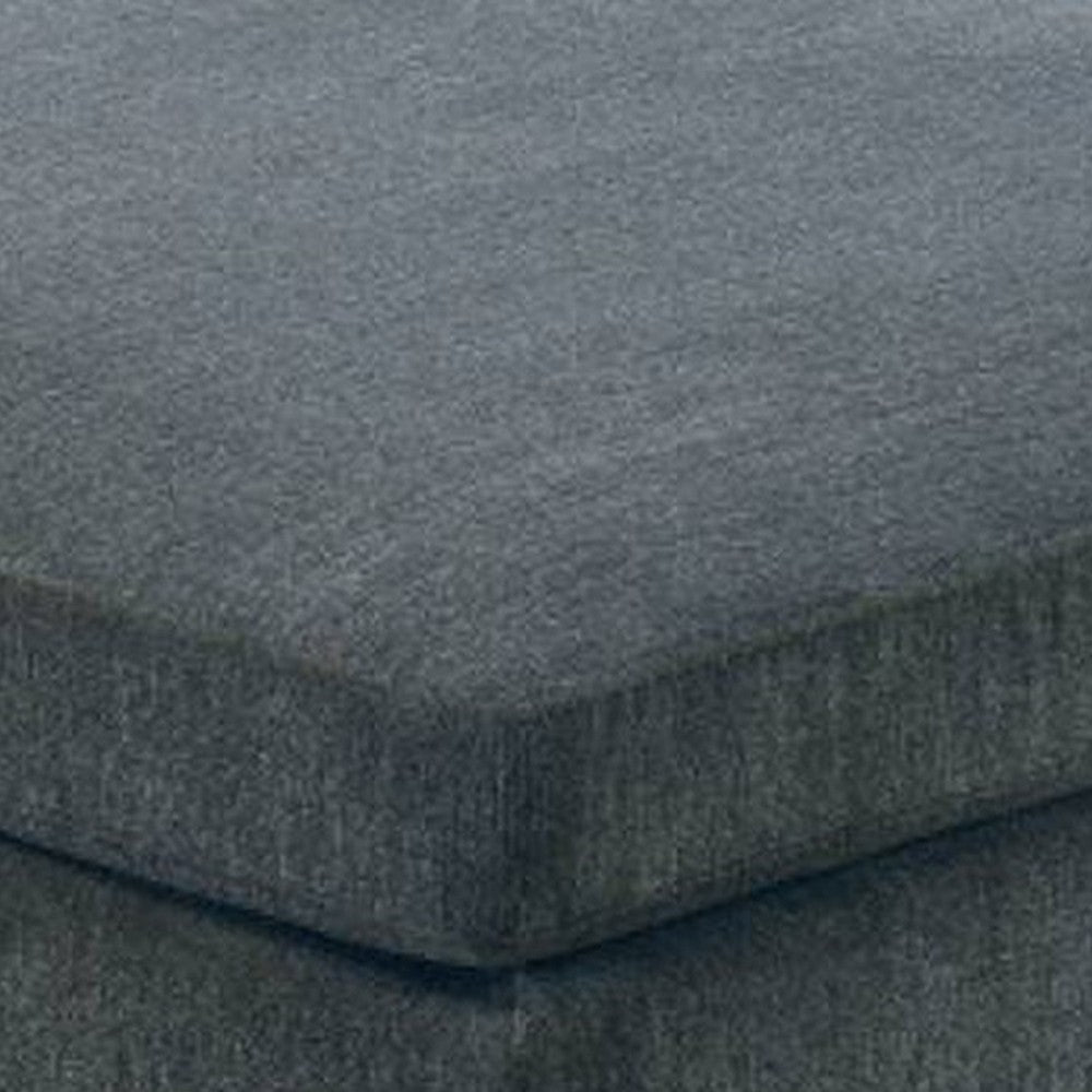 37 Inches Fabric Upholstered Wooden Ottoman, Gray - BM232630