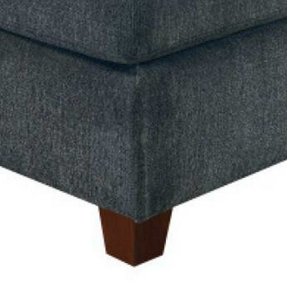 37 Inches Fabric Upholstered Wooden Ottoman, Gray - BM232630