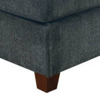 37 Inches Fabric Upholstered Wooden Ottoman, Gray - BM232630