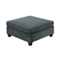 37 Inches Fabric Upholstered Wooden Ottoman, Gray - BM232630