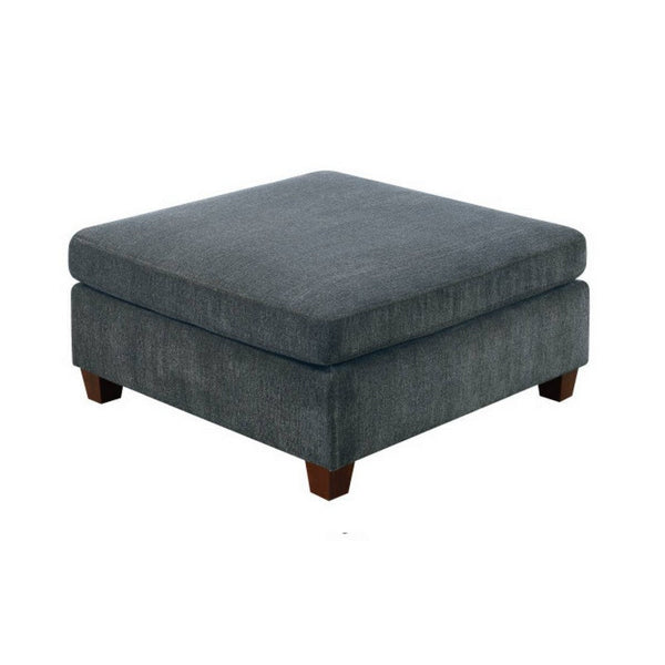 37 Inches Fabric Upholstered Wooden Ottoman, Gray - BM232630