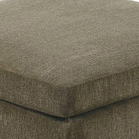 37 Inches Fabric Upholstered Wooden Ottoman, Taupe Brown - BM232632