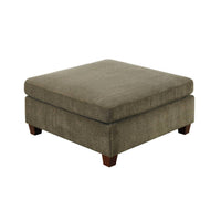 37 Inches Fabric Upholstered Wooden Ottoman, Taupe Brown - BM232632