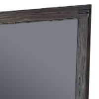 Wall Mirror with Rectangular Frame and Natural Wood Grain Details, Dark Brown - BM232680