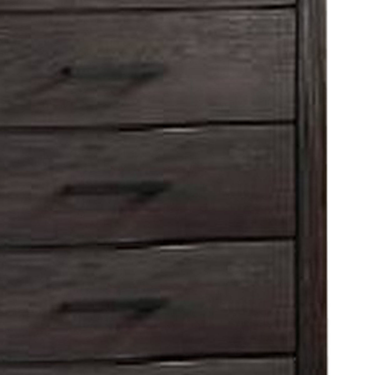 Wooden Chest with Metal Bar Handles and Five Drawers, Dark Brown  - BM232681