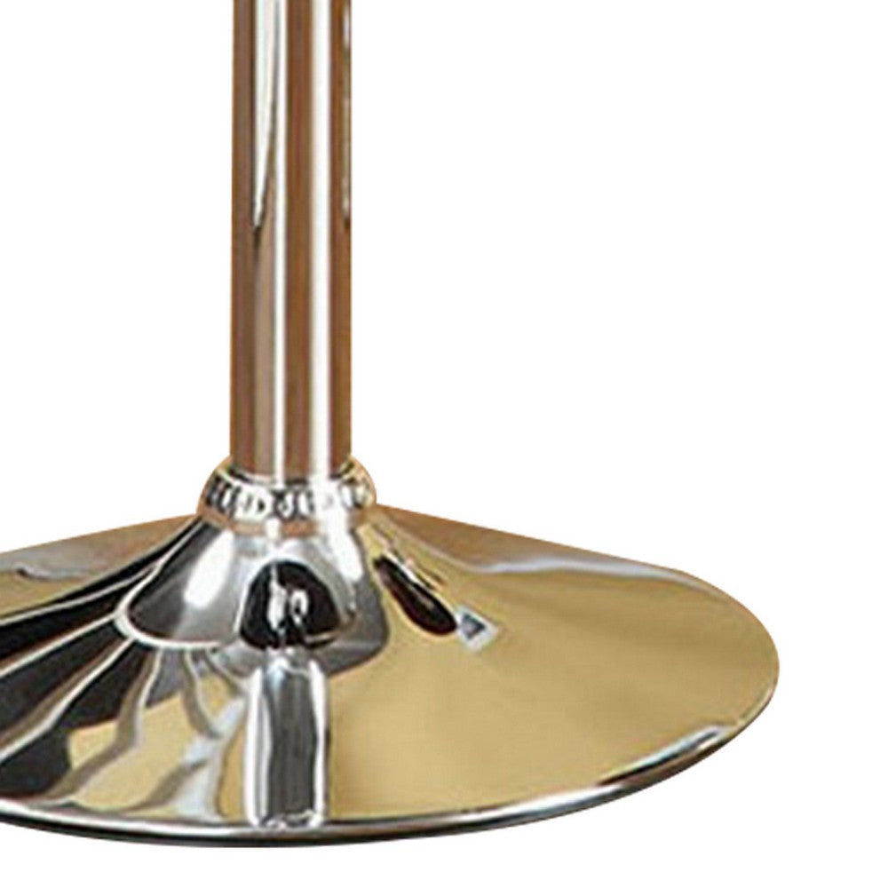 Adjustable Metal Bar Stools with Leatherette Upholstered Seat, Set of 2, Black - BM232879