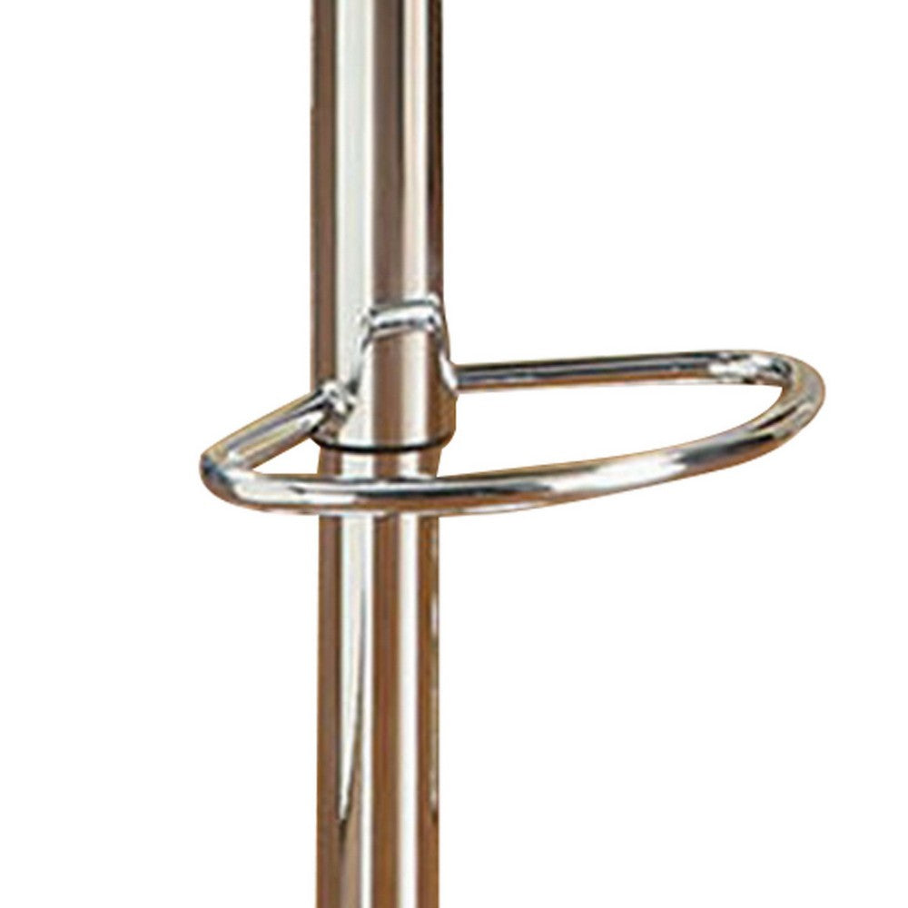 Adjustable Metal Bar Stools with Leatherette Upholstered Seat, Set of 2, Black - BM232879