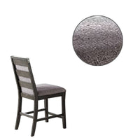 Wooden High Chairs with Upholstered Seat and Backrest, Set of 2, Gray - BM232886