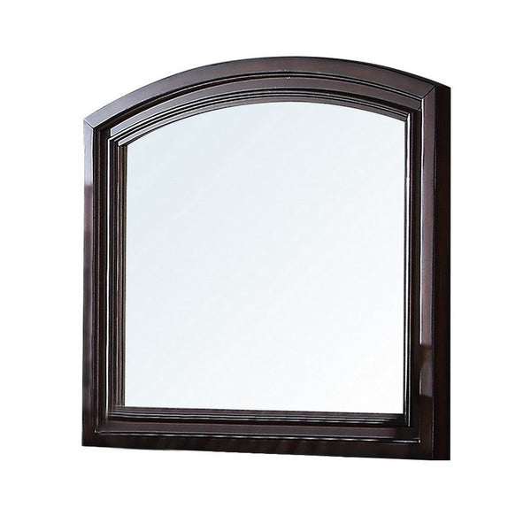 Wooden Mirror with Raised Frame and Molded Details, Brown - BM232902
