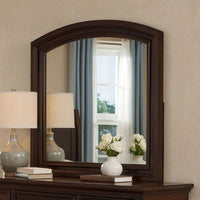 Wooden Mirror with Raised Frame and Molded Details, Brown - BM232902