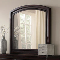 Wooden Mirror with Raised Frame and Molded Details, Brown - BM232902