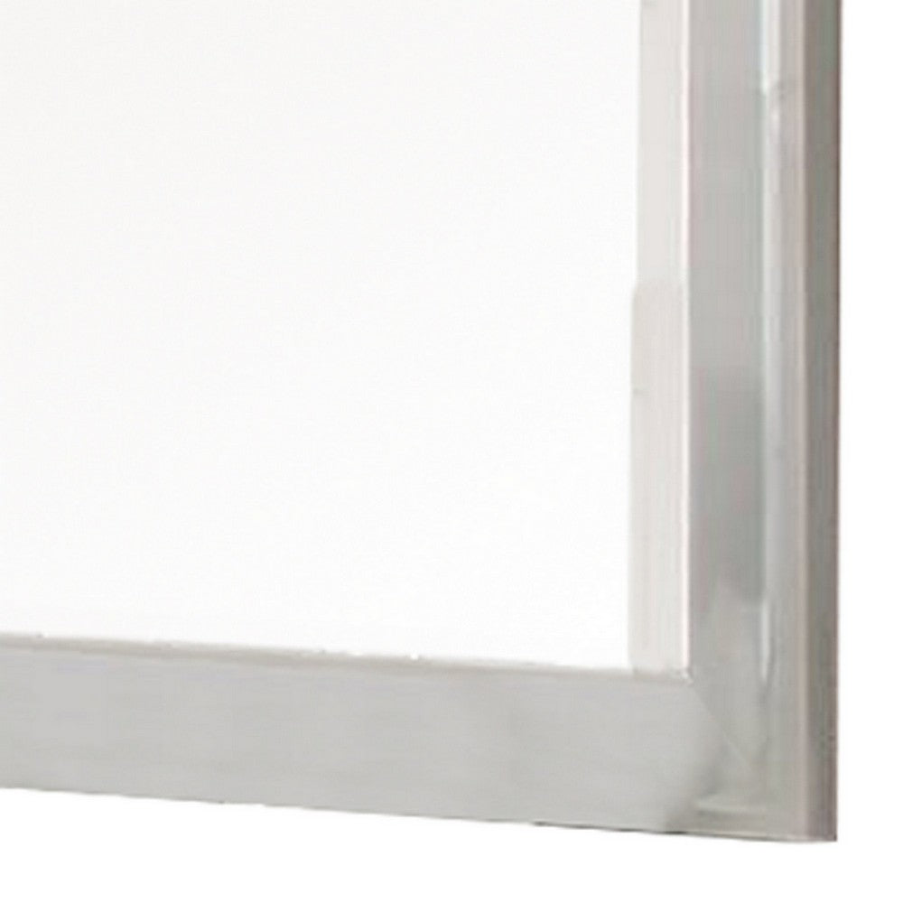 Modern Mirror with Rectangular Frame an Molded Details, White - BM232904
