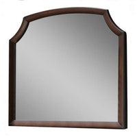 Transitional Style Wooden Wall Mirror with Beveled Edges, Espresso - BM232977