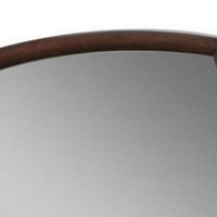 Transitional Style Wooden Wall Mirror with Beveled Edges, Espresso - BM232977