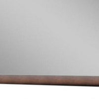 Transitional Style Wooden Wall Mirror with Beveled Edges, Espresso - BM232977