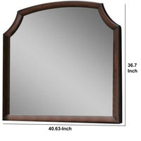 Transitional Style Wooden Wall Mirror with Beveled Edges, Espresso - BM232977