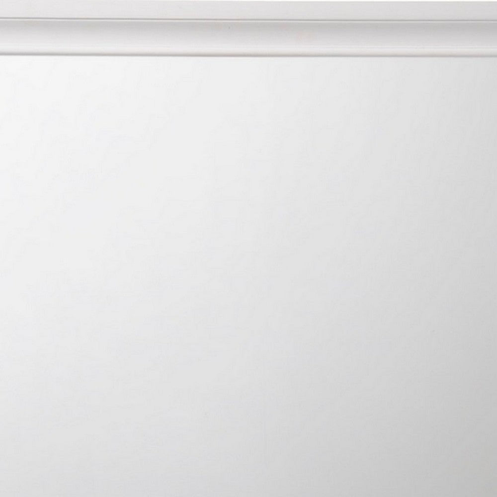 Wooden Rectangular Wall Mirror with Beveled Edges, White - BM232982