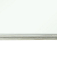 Wooden Raised Geometric Pattern Frame Mirror with Beveled Edges, Silver - BM232985