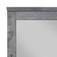Traditional Wooden Wall Mirror with Rustic Style, Gray - BM232989