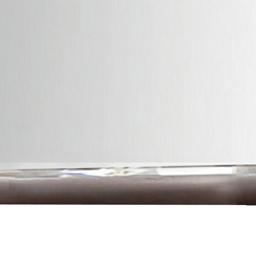 Wooden Rectangular Wall Mirror with Mounting Hardware, Brown - BM232990