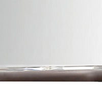 Wooden Rectangular Wall Mirror with Mounting Hardware, Brown - BM232990