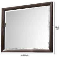 Wooden Rectangular Wall Mirror with Mounting Hardware, Brown - BM232990