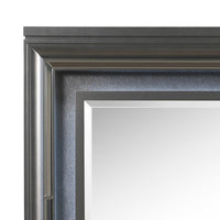 Wall Mirror with Mirror Accent and Beveled Edges, Gray - BM232993