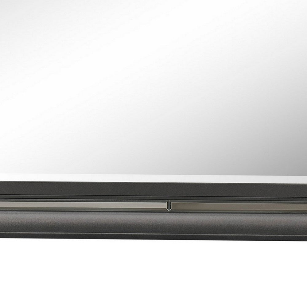 Wall Mirror with Mirror Accent and Beveled Edges, Gray - BM232993