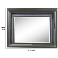 Wall Mirror with Mirror Accent and Beveled Edges, Gray - BM232993