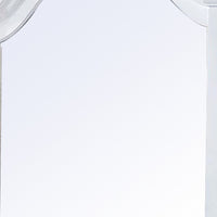 Transitional Style Wooden Wall Mirror with Crown Top, White - BM232998
