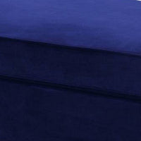 46 Inches Nailhead Trim Velvet Upholstered Ottoman, Blue - BM233086