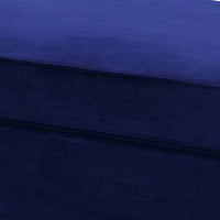 46 Inches Nailhead Trim Velvet Upholstered Ottoman, Blue - BM233086