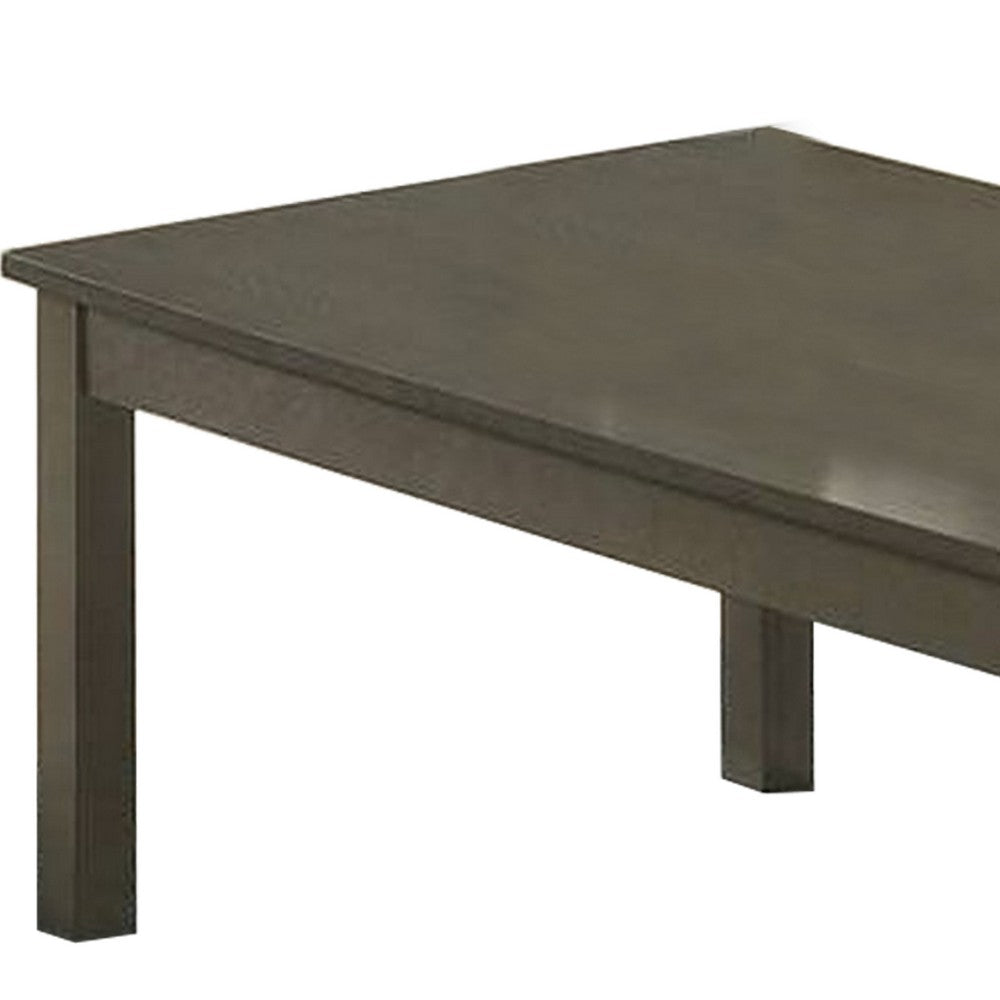 3 Piece Transitional Coffee Table and End Table with Block Legs, Gray - BM233095